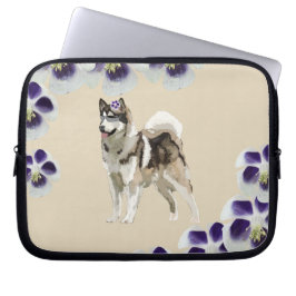 犬, ハスキー 犬 アート ネオプレン ラップトップ スリーブ 10"
