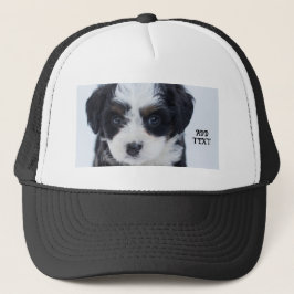 犬+パピー+愛好家のためのブラック+ホワイトキャップ キャップ