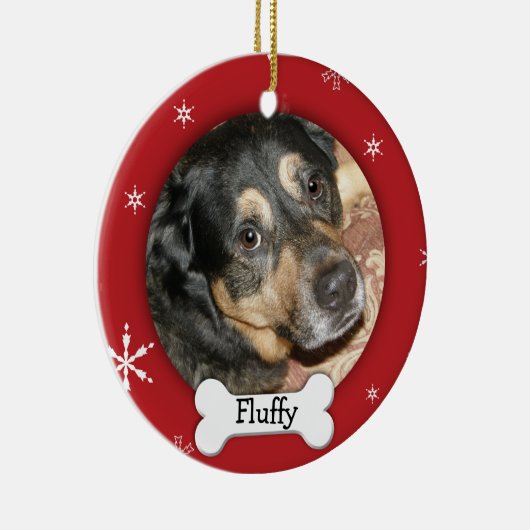 犬/パーソナライズされたペットの写真の休日 セラミックオーナメント (右)