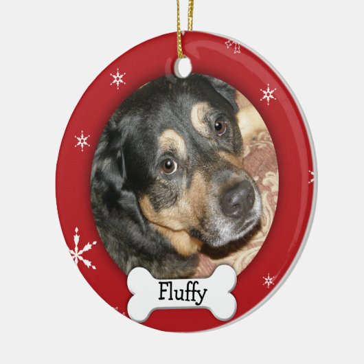 犬/パーソナライズされたペットの写真の休日 セラミックオーナメント (左)
