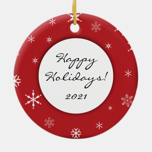 犬/パーソナライズされたペットの写真の休日 セラミックオーナメント (裏面)