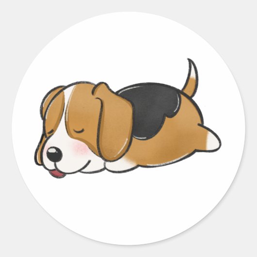 犬, ビーグル, 自然 ラウンドシール (正面)
