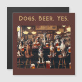 犬。ビール。Yes.おもしろい犬 マグネット招待状 (正面/裏面)