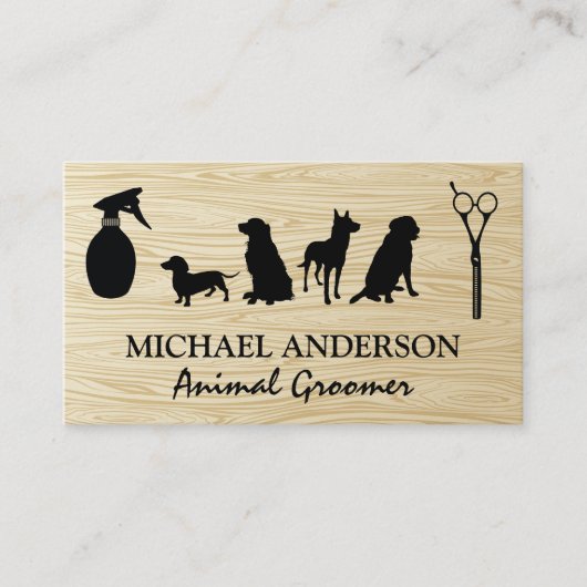 犬 |ヘアスプレー |はさみ |トリマー 名刺 (正面)