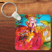 犬/ベネチアン仮面を持つミランドリーナ キーホルダー (正面)