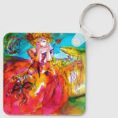 犬/ベネチアン仮面を持つミランドリーナ キーホルダー (裏面)