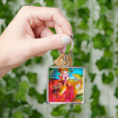 犬/ベネチアン仮面を持つミランドリーナ キーホルダー (手)