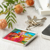 犬/ベネチアン仮面を持つミランドリーナ キーホルダー (側面)