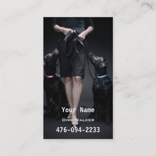 犬/ペット歩行者の付き添いのトリマー等 名刺 (正面)