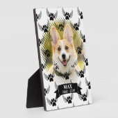 犬 ペット 追悼 オーダーメイド 黒白 フォトプラーク (側面)