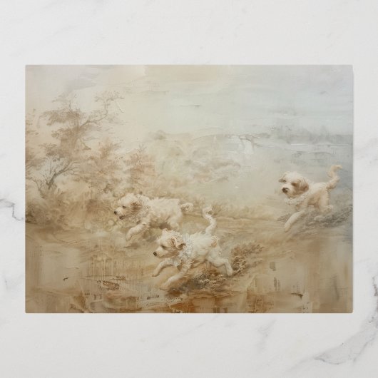 犬 - ホイル ポストカード (正面)