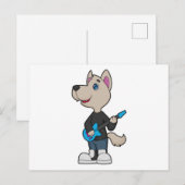 犬 ミュージシャン ギター 音楽 ポストカード (正面/裏面)