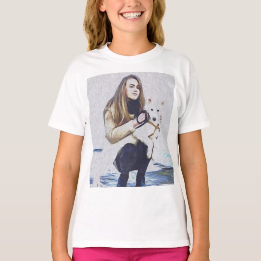 犬, ライカ, 動物 Tシャツ (正面)