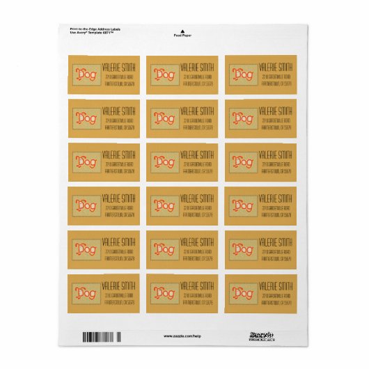 犬 ラベル (フルシート)