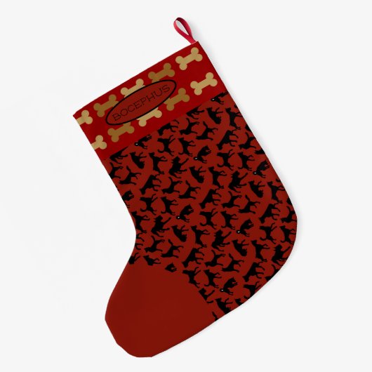 犬 ラージクリスマスストッキング (裏面 (吊り時))