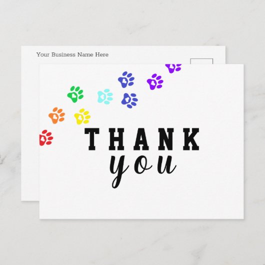 犬 レインボーパウ オーダーメイド 感謝カード ポストカード (正面/裏面)