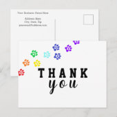 犬 レインボー パー カスタム サンクスカード ポストカード (正面/裏面)