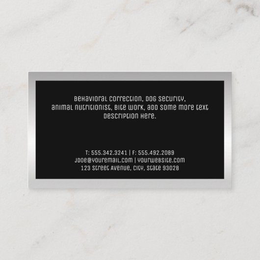 犬 |動物サービス 名刺 (裏面)