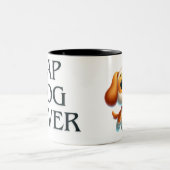 犬、子犬の愛 ツートーンマグカップ (中央)