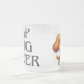 犬、子犬の愛 フロストグラスマグカップ (中央)