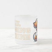 犬、子犬の愛 フロストグラスマグカップ (中央)