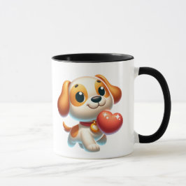 犬、子犬の愛 マグカップ