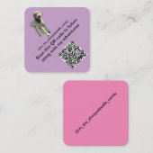 犬/子犬Instagram Tik Tok QRコードカード スクエア名刺 (正面/裏面)