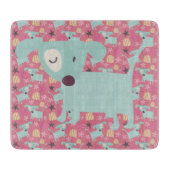 犬、星、花 カッティングボード (正面)