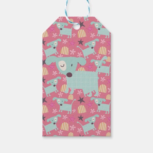 犬、星、花 ギフトタグ (正面)