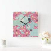 犬、星、花 スクエア壁時計 (ホーム)