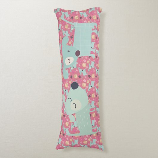 犬、星、花 ボディピロー (正面縦)