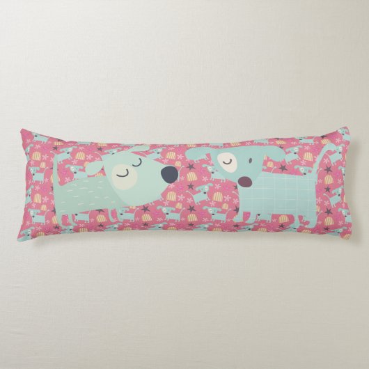 犬、星、花 ボディピロー (正面)