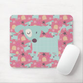 犬、星、花 マウスパッド (マウス)