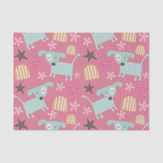 犬、星、花 薄葉紙 (正面)