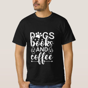 犬、書籍、コーヒー Tシャツ