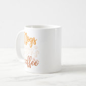 犬、本、コーヒーデザイン コーヒーマグカップ (正面左)