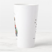 犬、本、コーヒー |水彩イラストレーション カフェラテマグ (正面)