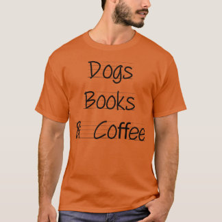 犬 本 コーヒー 犬好き 本好き コーヒー 楽しい Tシャツ