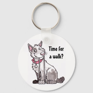 犬"歩行" Keychainの時間 キーホルダー