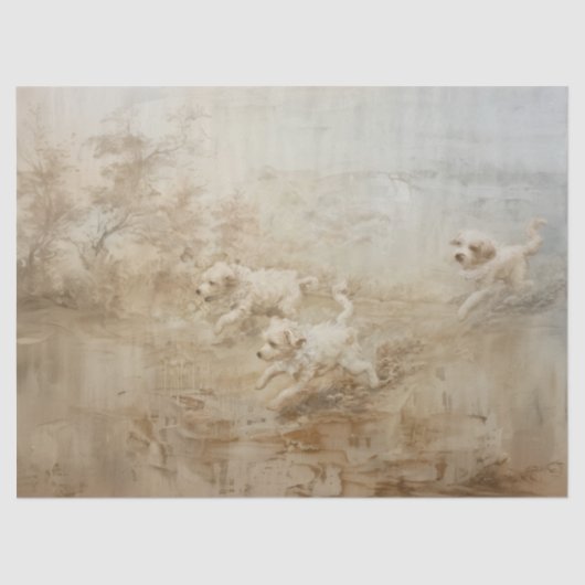 犬 – 油絵スタイルティッシュペーパー 薄葉紙 (正面)