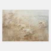 犬 – 油絵スタイルラッピングギフト紙 ラッピングペーパーシート (正面3)