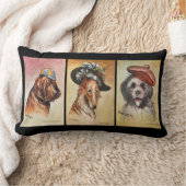 犬、漫画のトリプチ腰枕 ランバークッション (ブランケット)