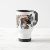 犬、犬愛のコーヒー顔写真… トラベルマグ (正面右)