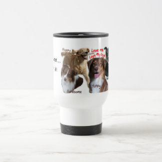 犬、犬愛のコーヒー顔写真… トラベルマグ