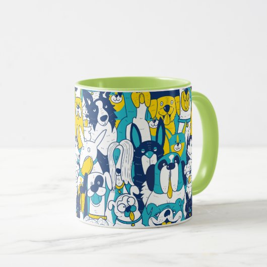 犬、犬、犬 マグカップ (正面右)