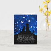 犬、猫の蝶との精神的なニューエイジの悔やみや弔慰 カード (黄色い花)