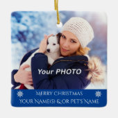 犬、猫パーソナライズされた、ペットとのオーナメント セラミックオーナメント (正面)