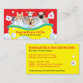 犬 猫 スパ シッター グルーミング ペットケア バス オレンジ 名刺 (正面/裏面)