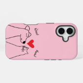 犬、猫、愛 iPhone 16ケース (裏面横)