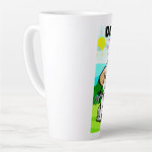 犬、猫、羽毛の中の自然 カフェラテマグ (左アングル)